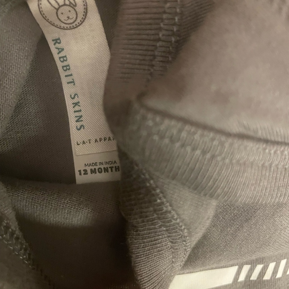 Rabbit Skins Gray Baby Onesie with White Print - Picture 3 of 3